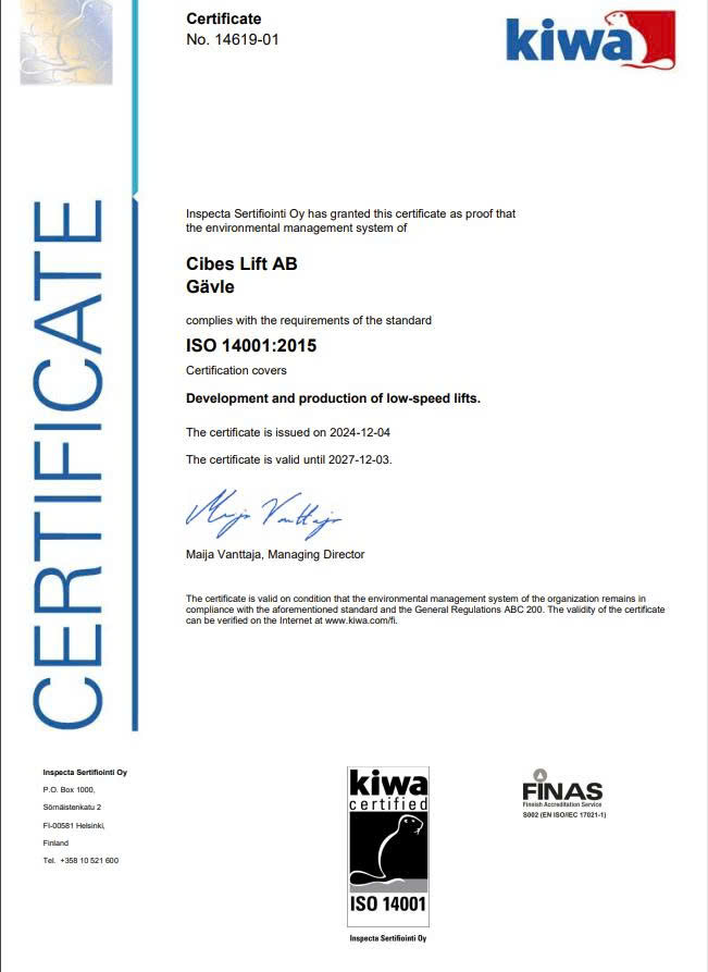 Nhà máy Cibes đạt chứng nhận chất lượng tiêu chuẩn ISO 14001:2015